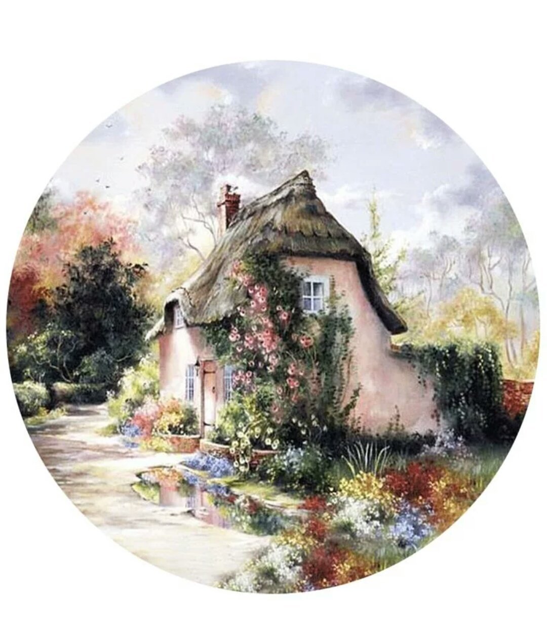 Пейзажи для декупажа круглые