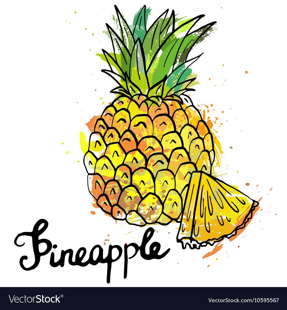 Ананас рисунок для детей