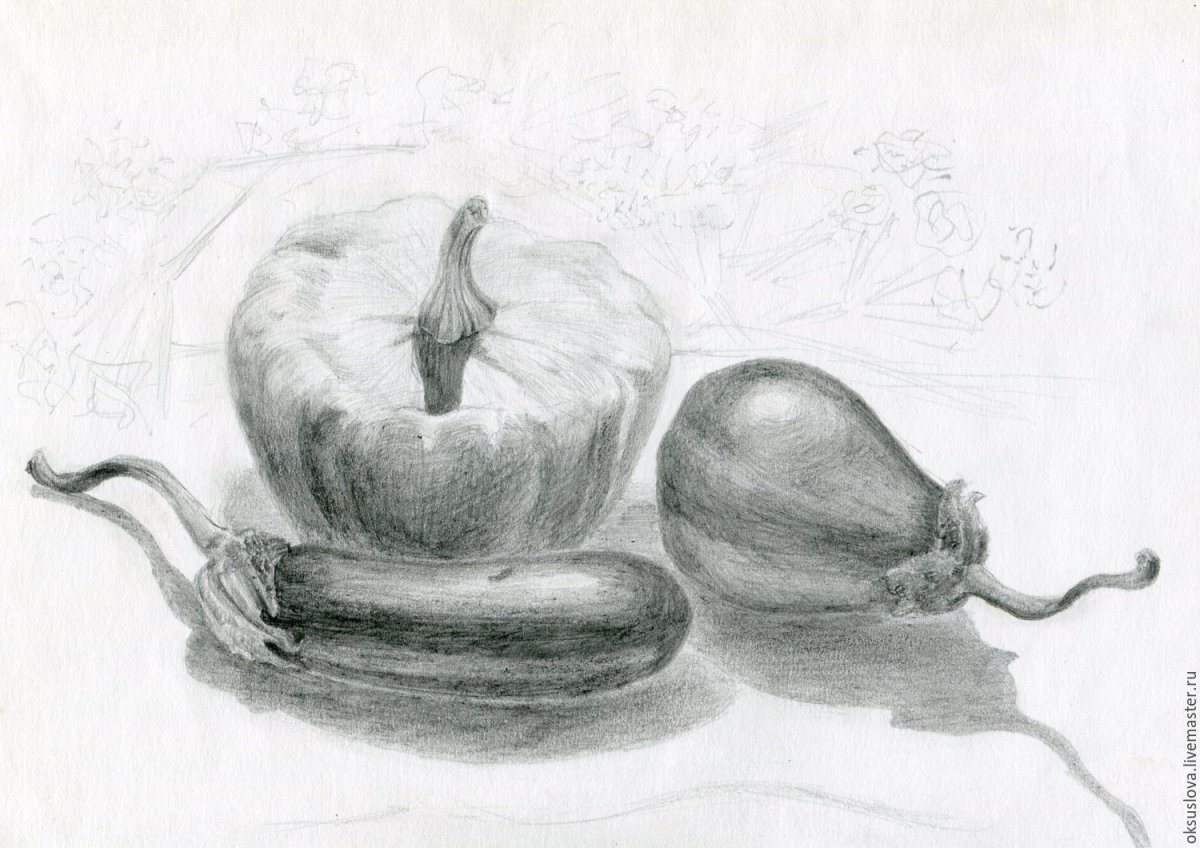 Овощи карандашом