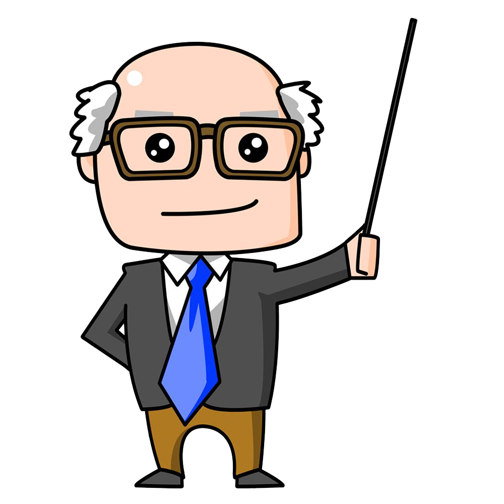 Преподаватель с указкой без фона