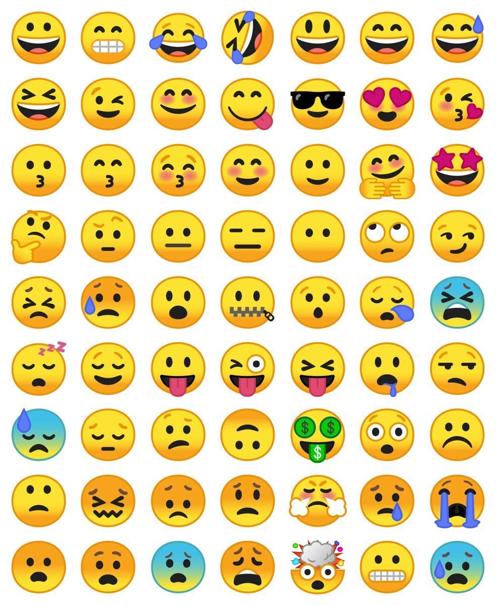 Смайлики на одном листе