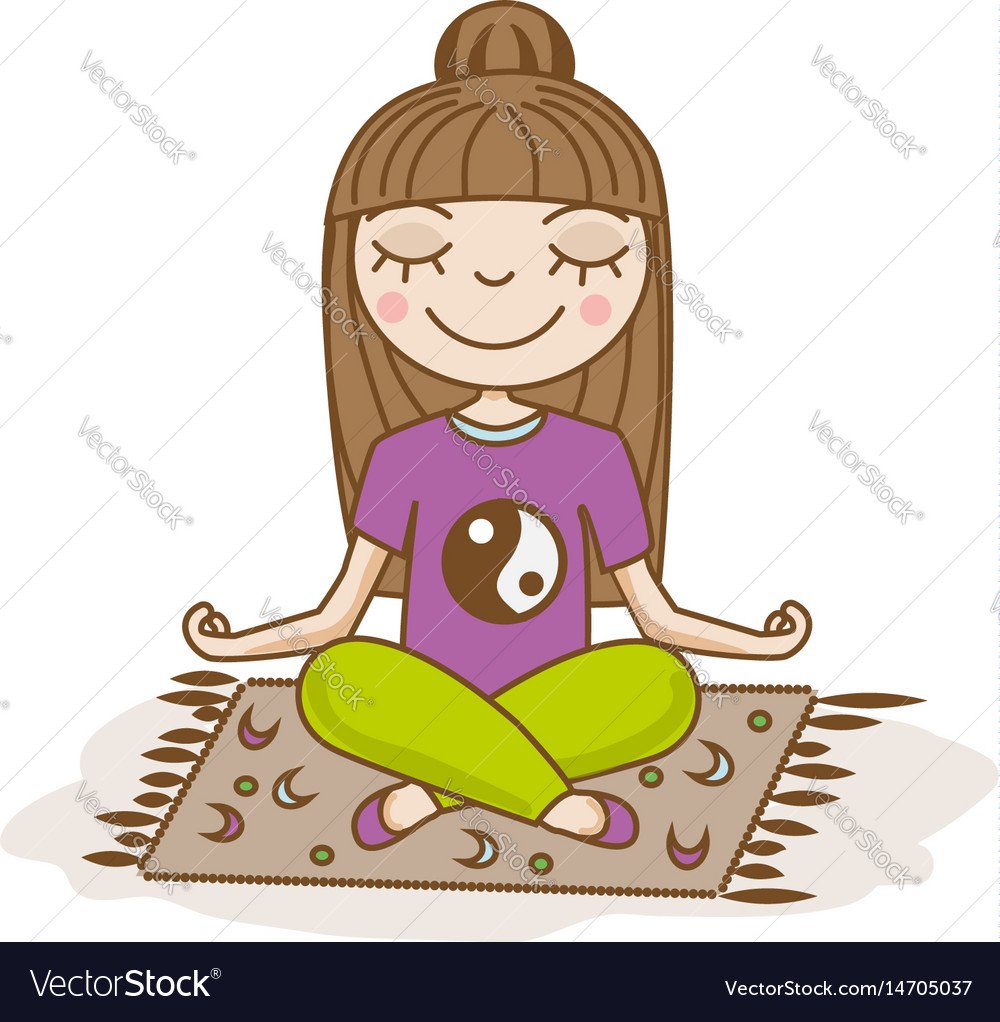 Женщина в медитации иллюстрация