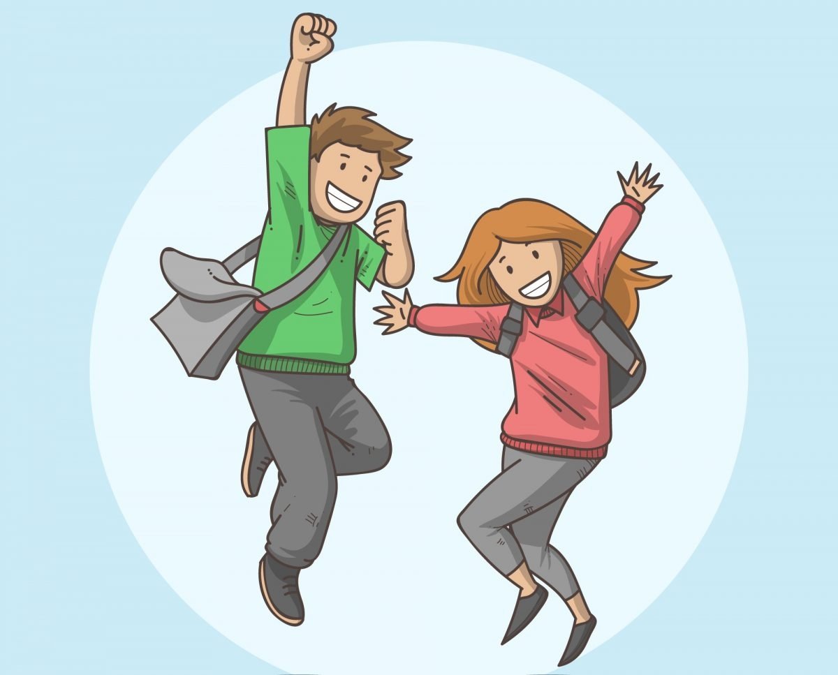 Радостный подросток рисунок