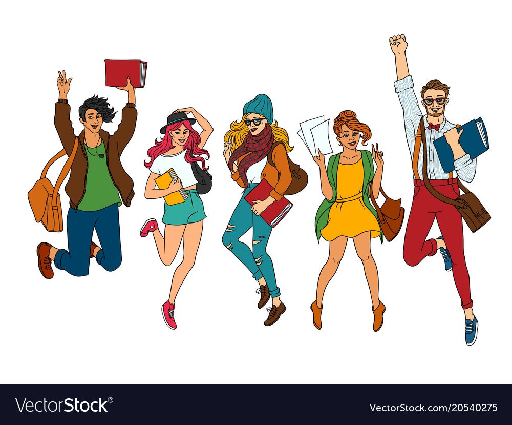 Студенты Рисованные