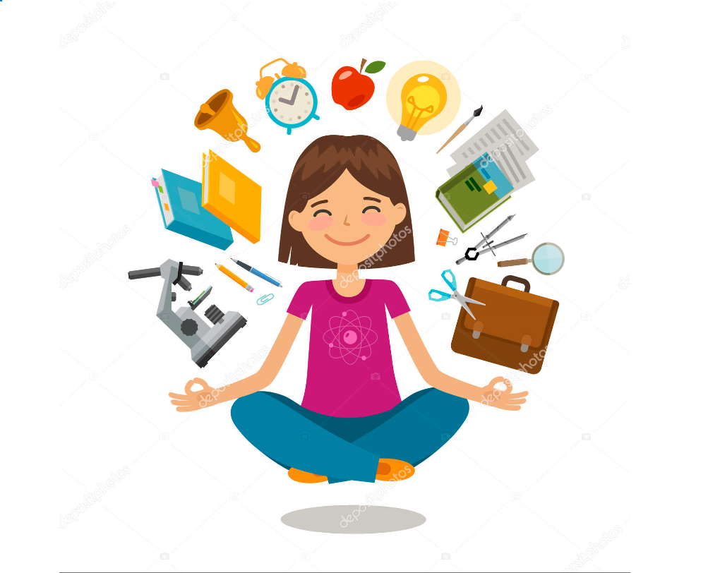 Студент с вещами рисунок