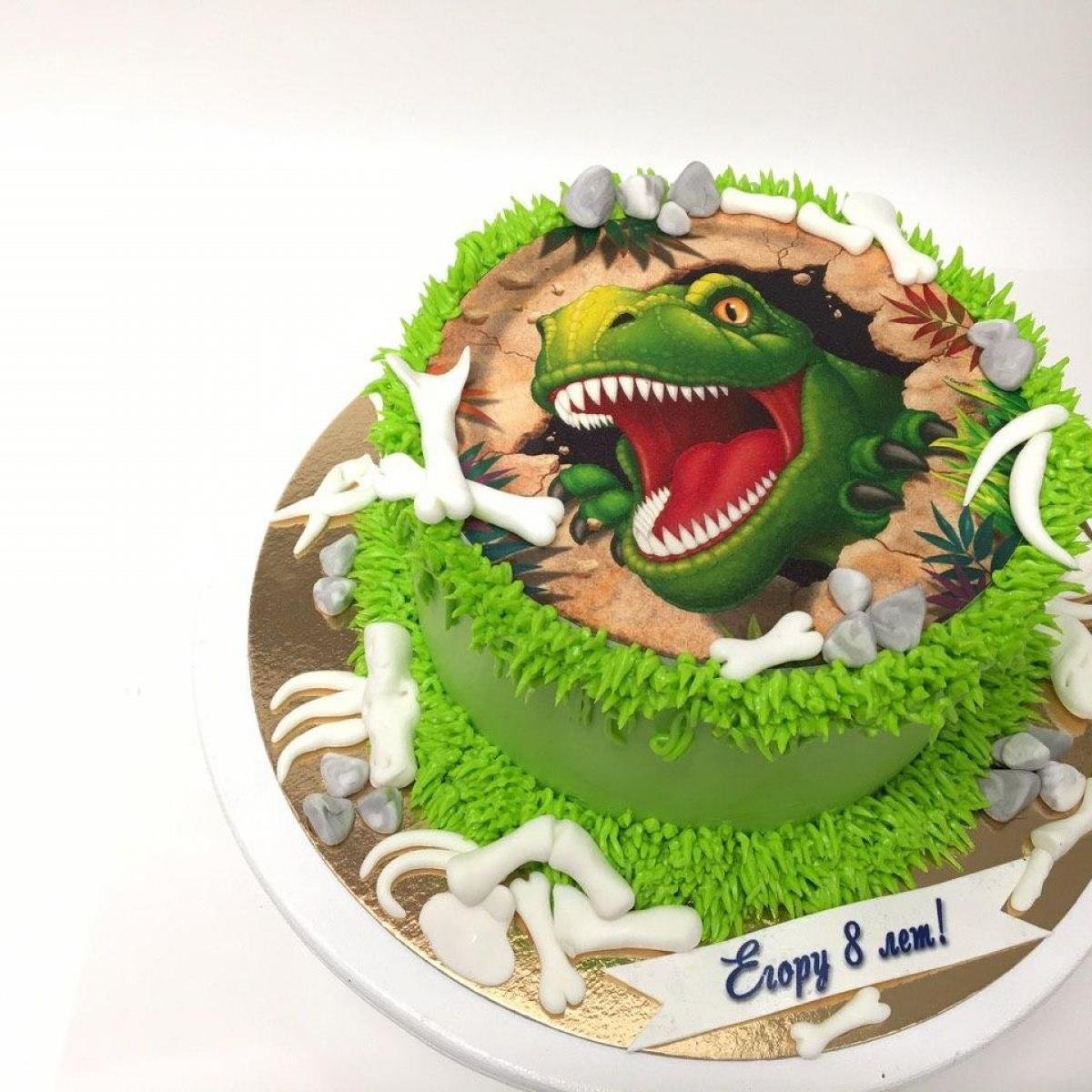 Торт с динозаврами для мальчика 3 года