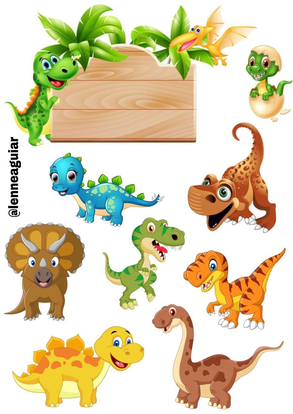 Динозавры для торта на сахарной бумаге