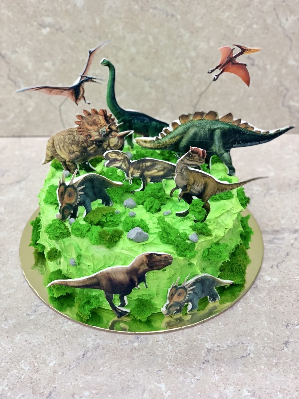 Торт с динозаврами фотопечать для мальчика