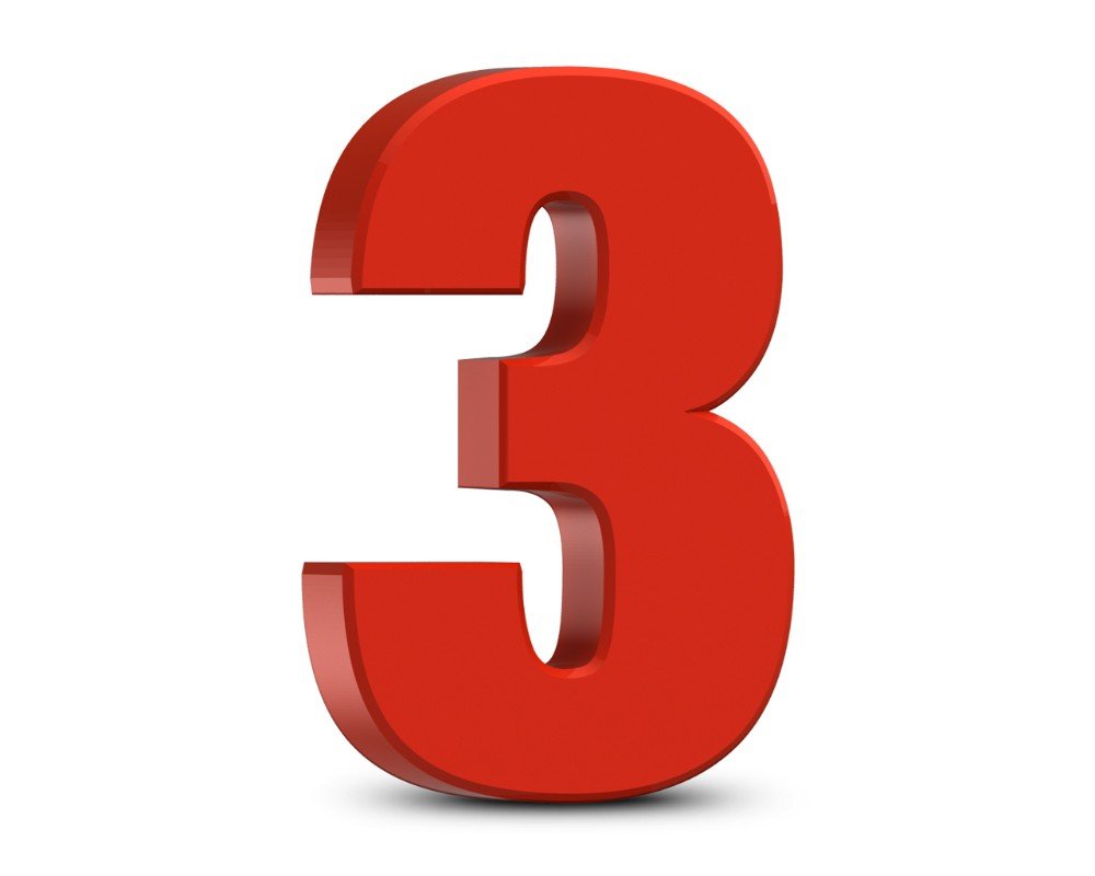 Цифра 3 красная