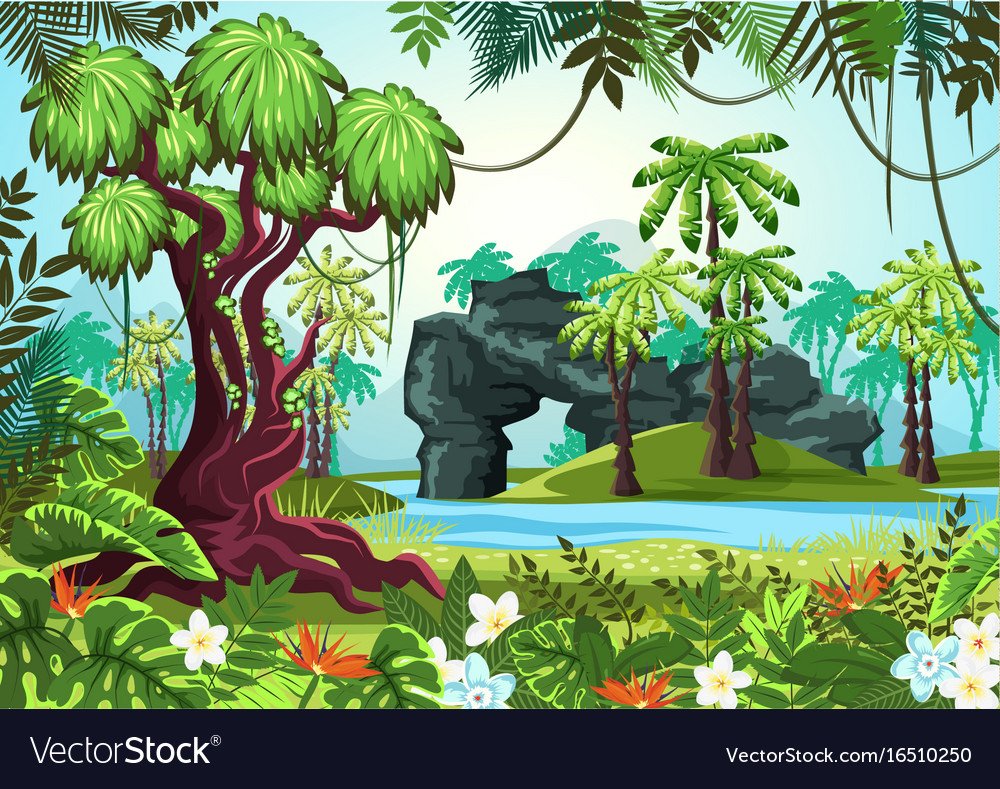 Мультяшный тропических лесов