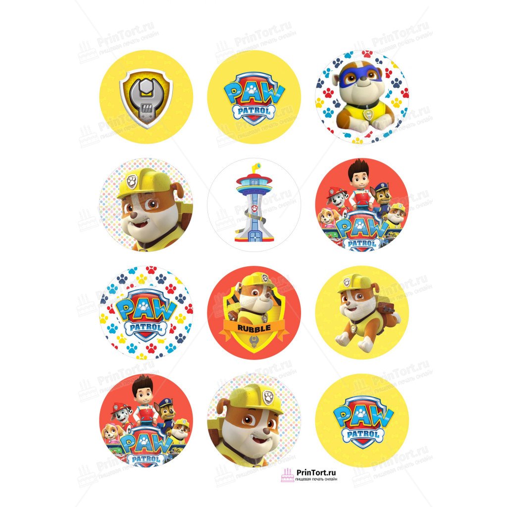 Щенячий патруль для печати на сахарной бумаге в хорошем качестве