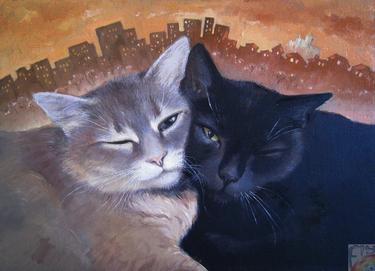 Художник Алан Албегов кошки