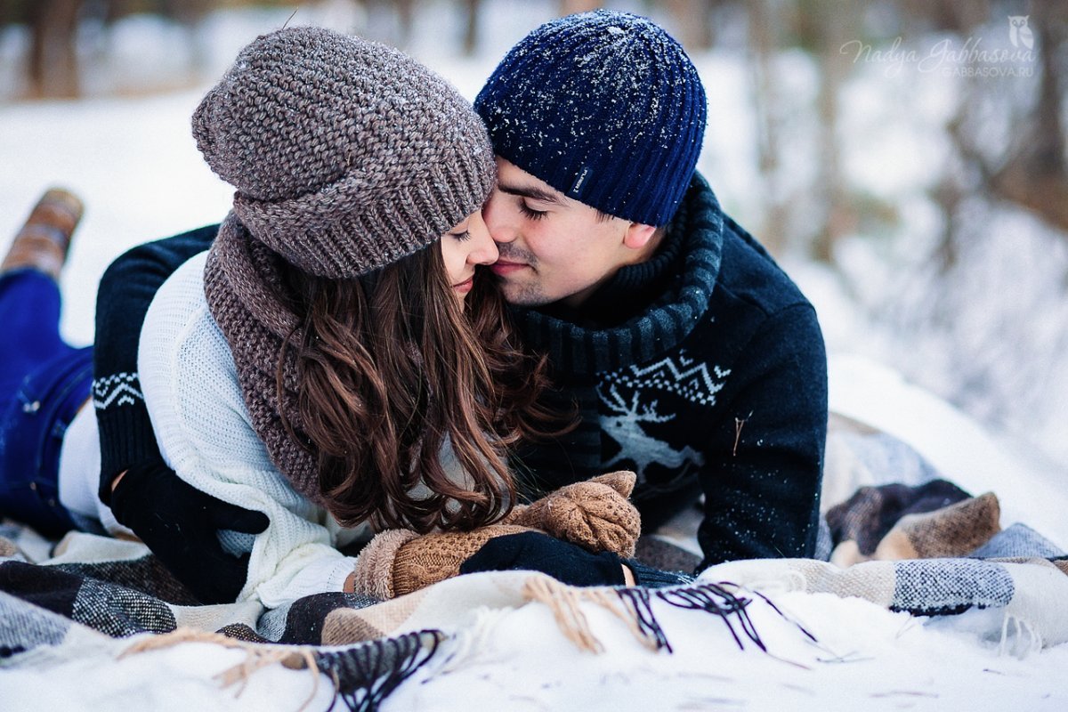 Влюбленные пары зимой