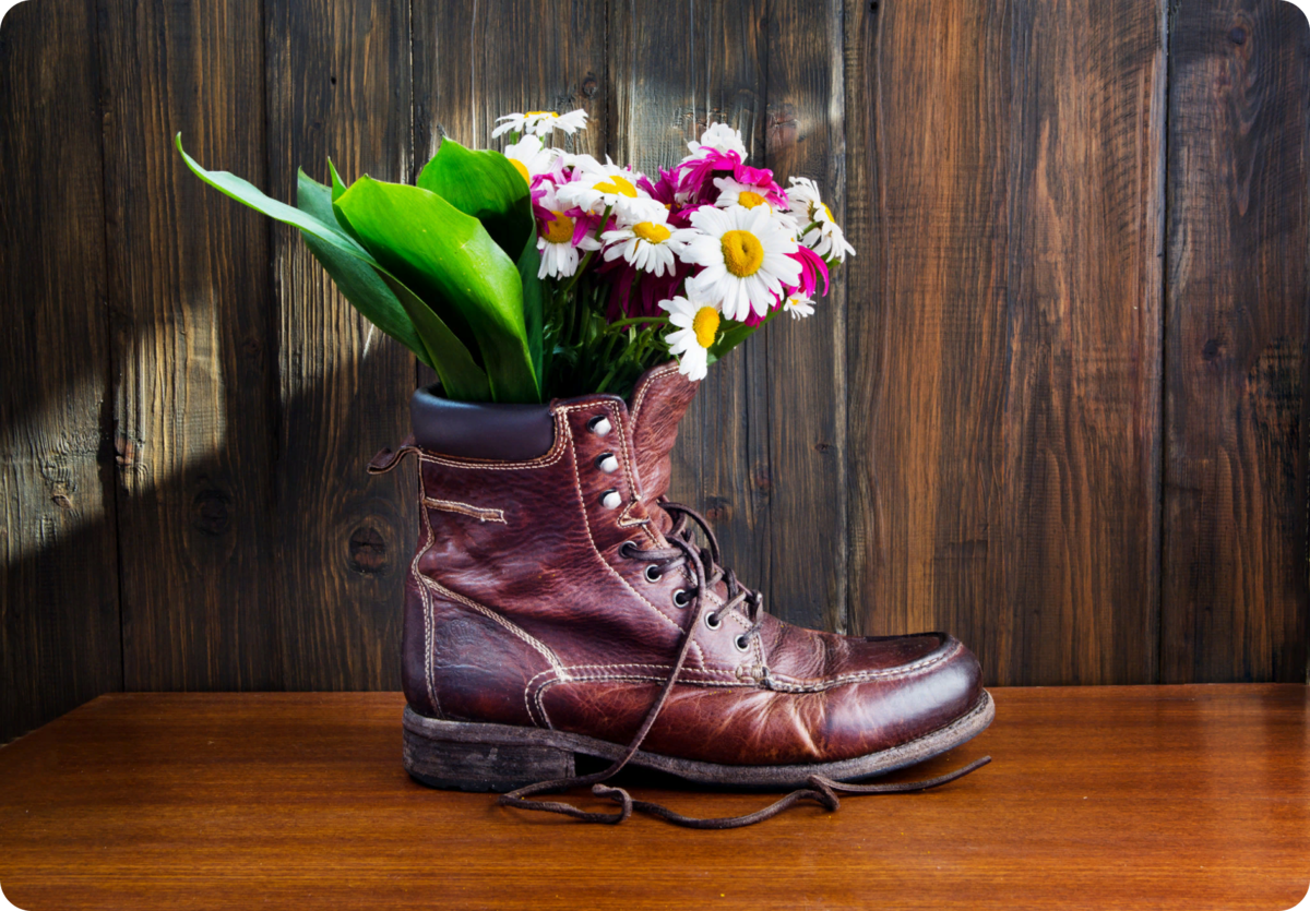 Букет в ботинке