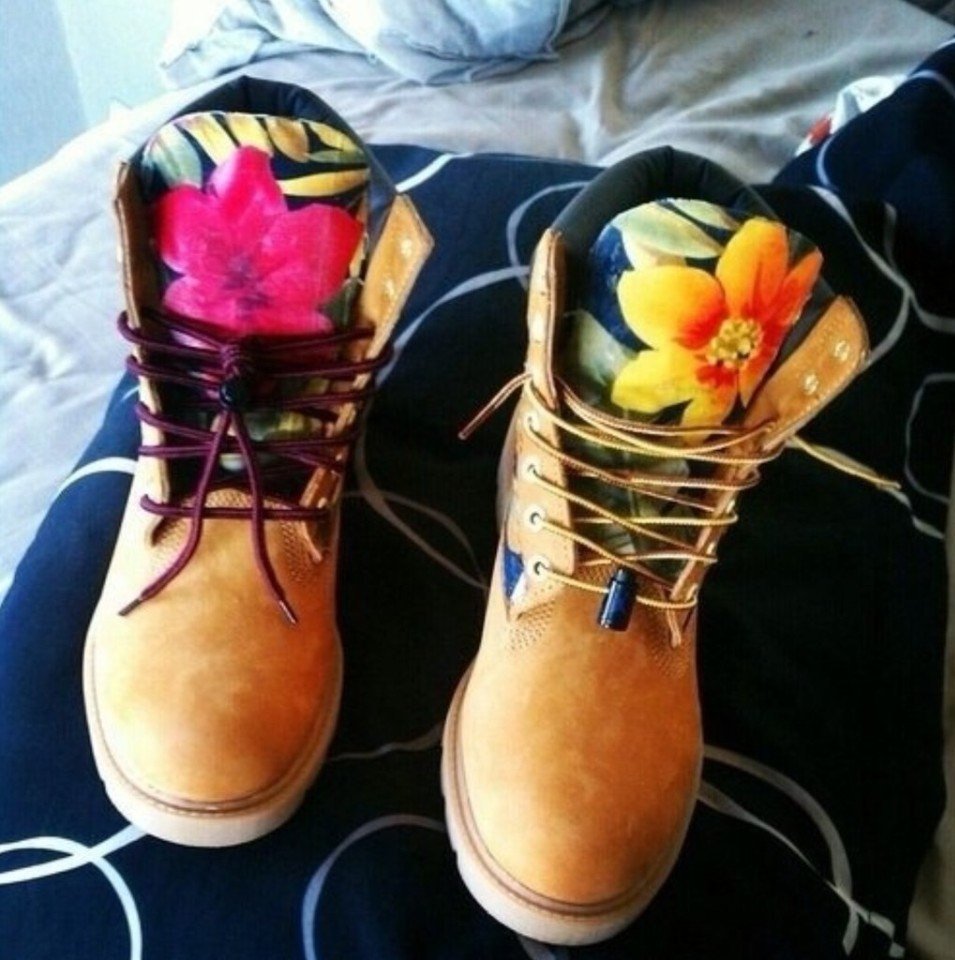 Timberland ботинки в цветочек