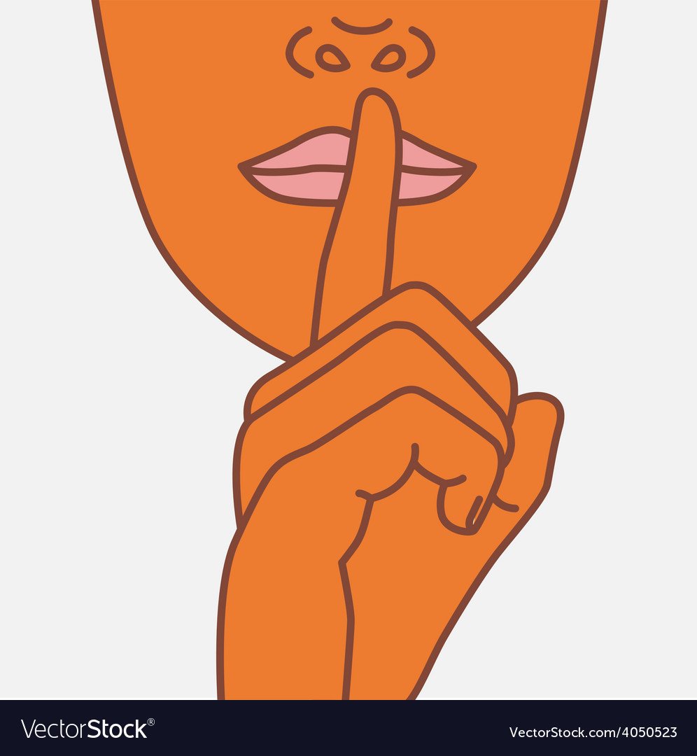 Жест тишины вектор