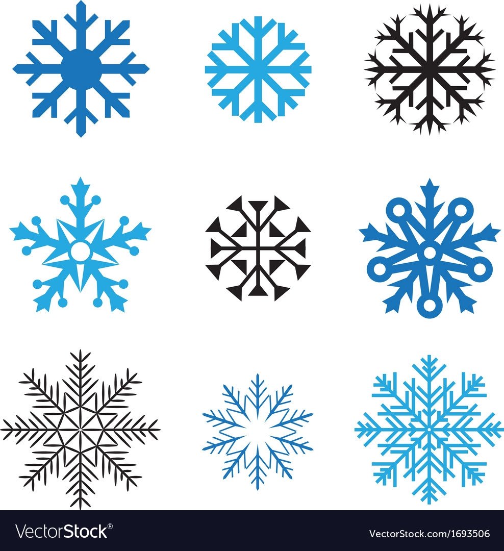 Простые маленькие снежинки красками