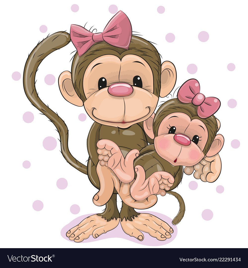 Обезьянка девочка мультяшная