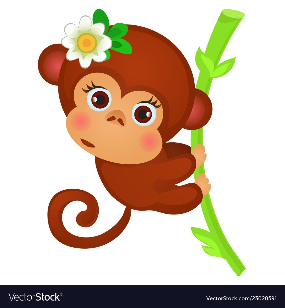 Обезьяна с открытым ртом мультяшная