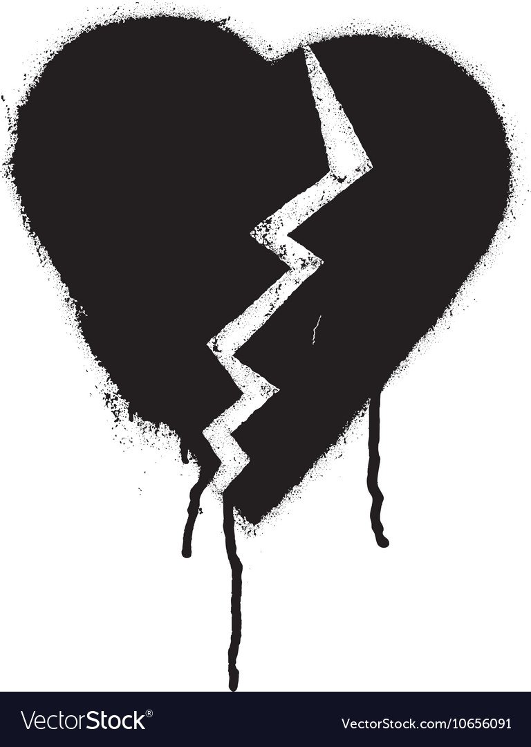 Чёрное разбитое сердце смайлик