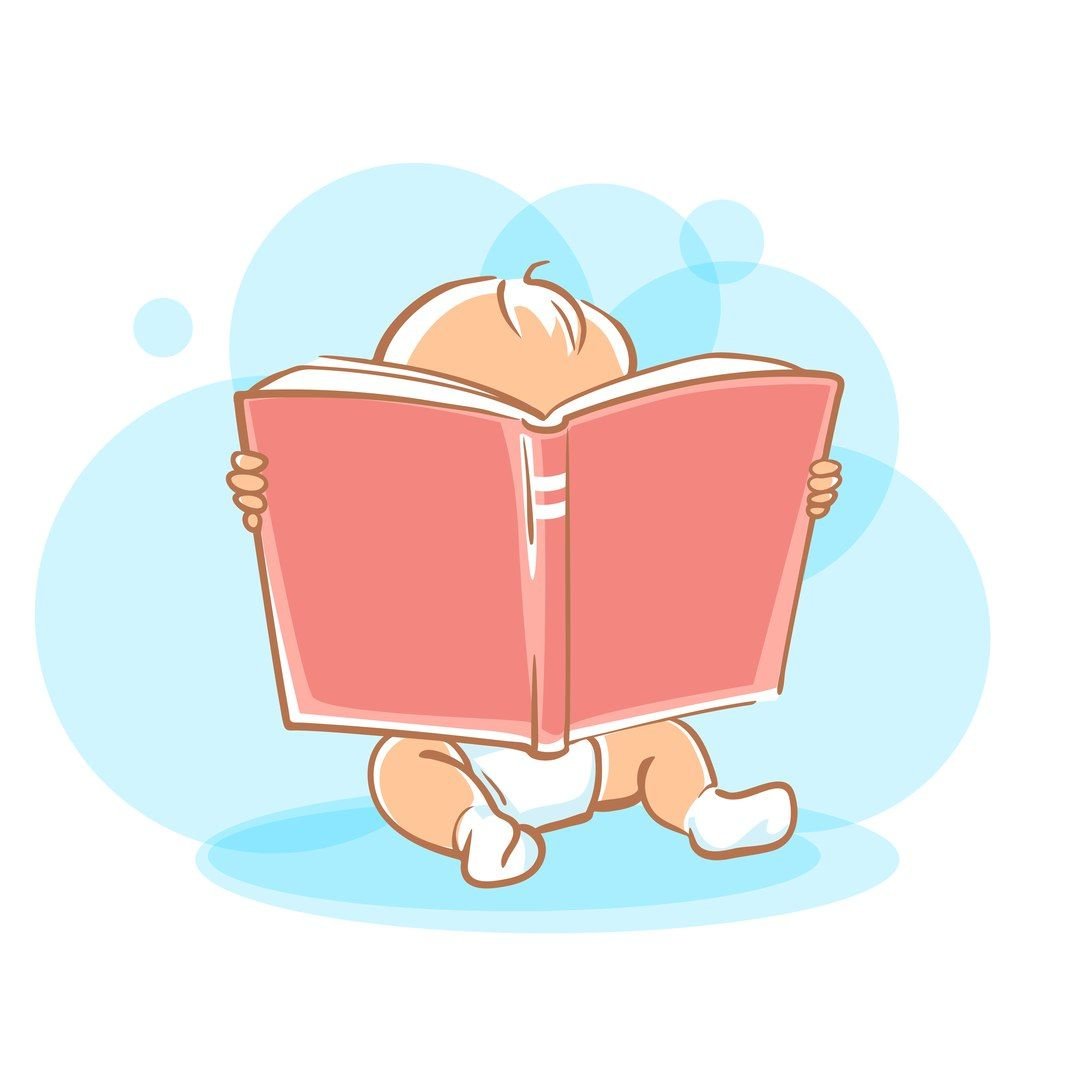 Малыш с книгой рисунок