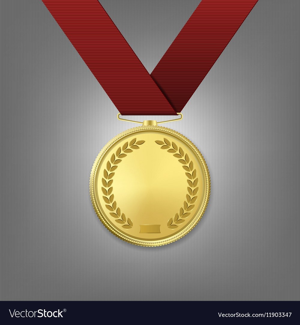 Медаль с красной лентой