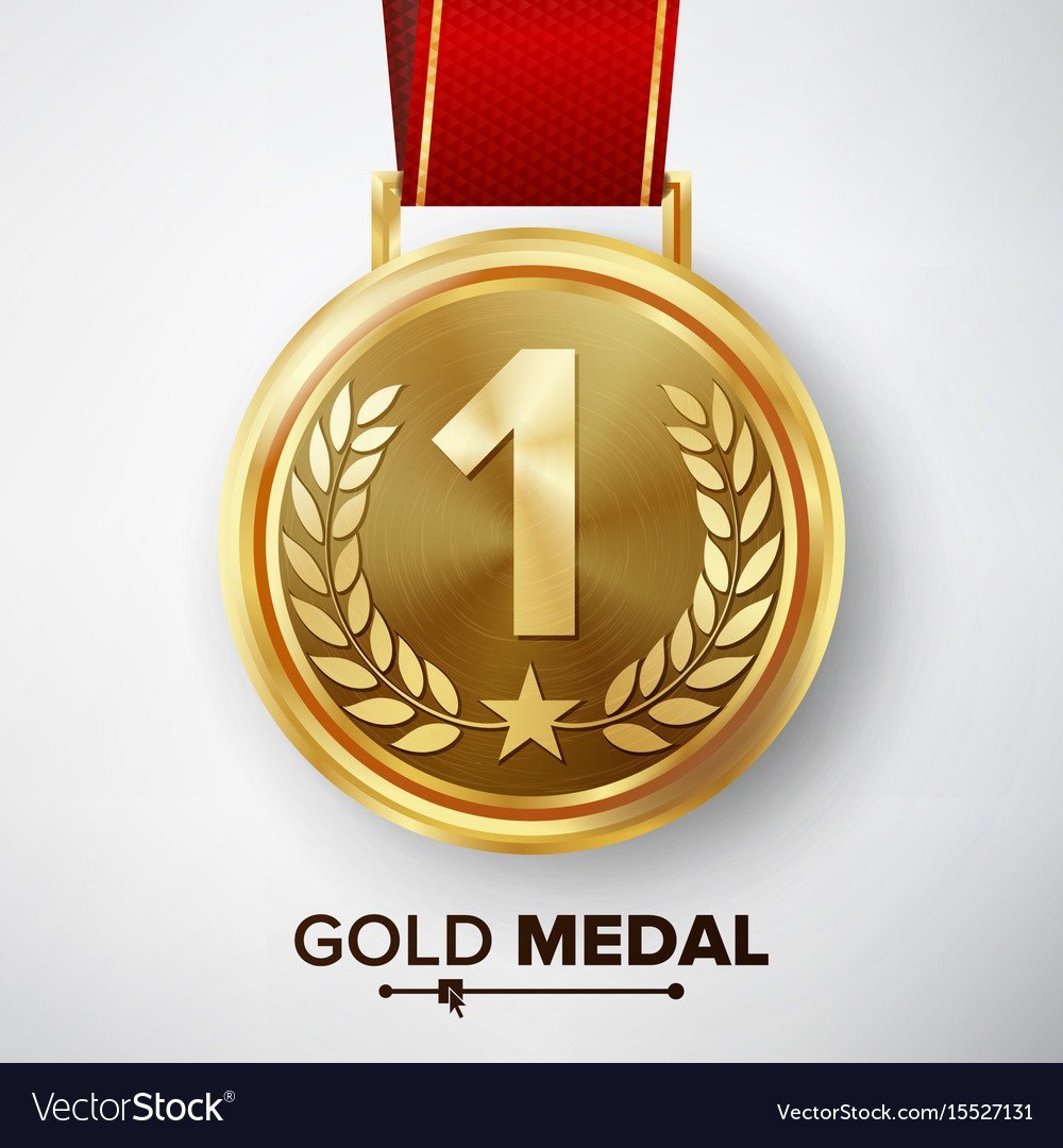 Золотая медаль первое место круглая