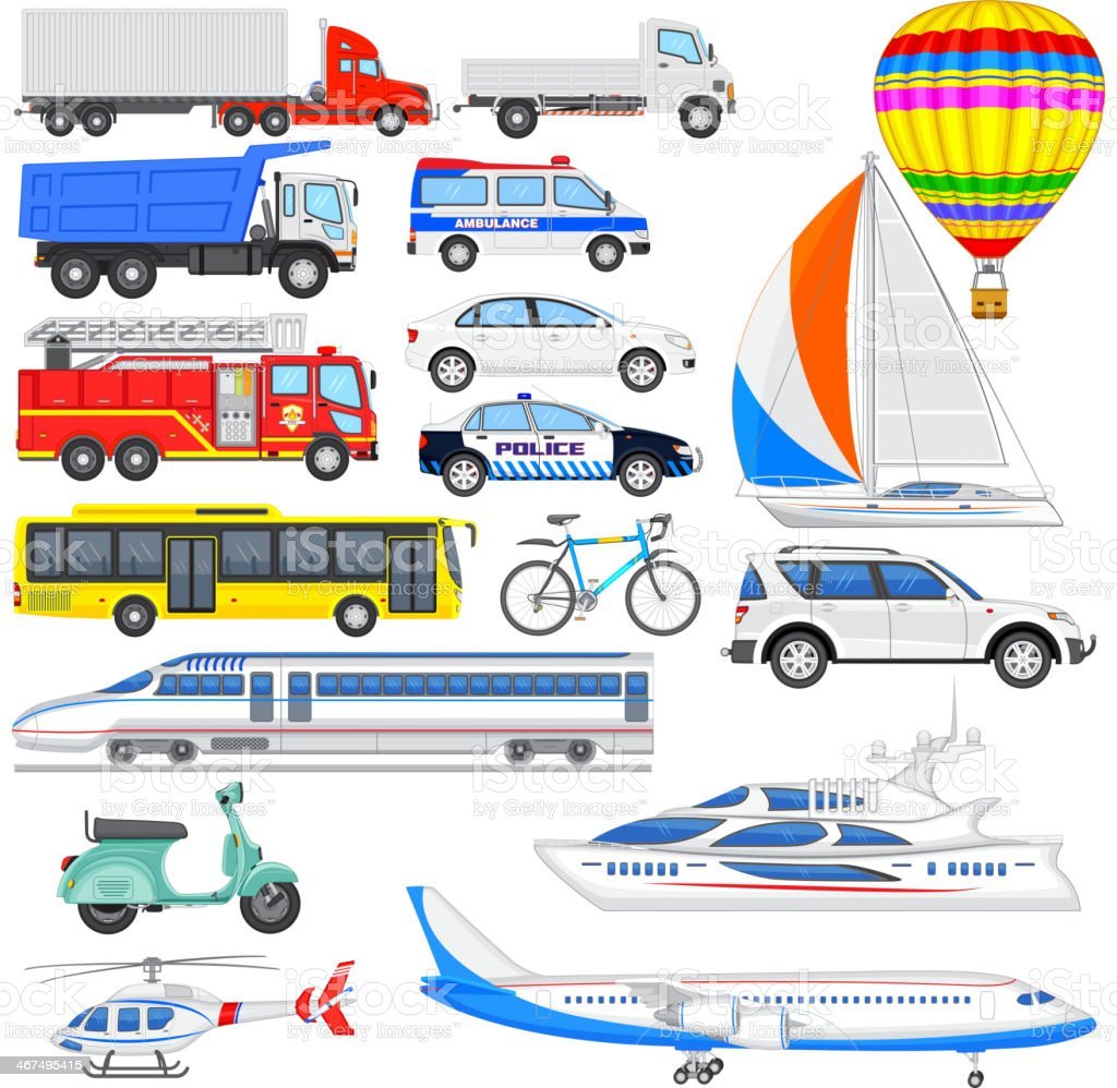 Наклейки видов транспорта