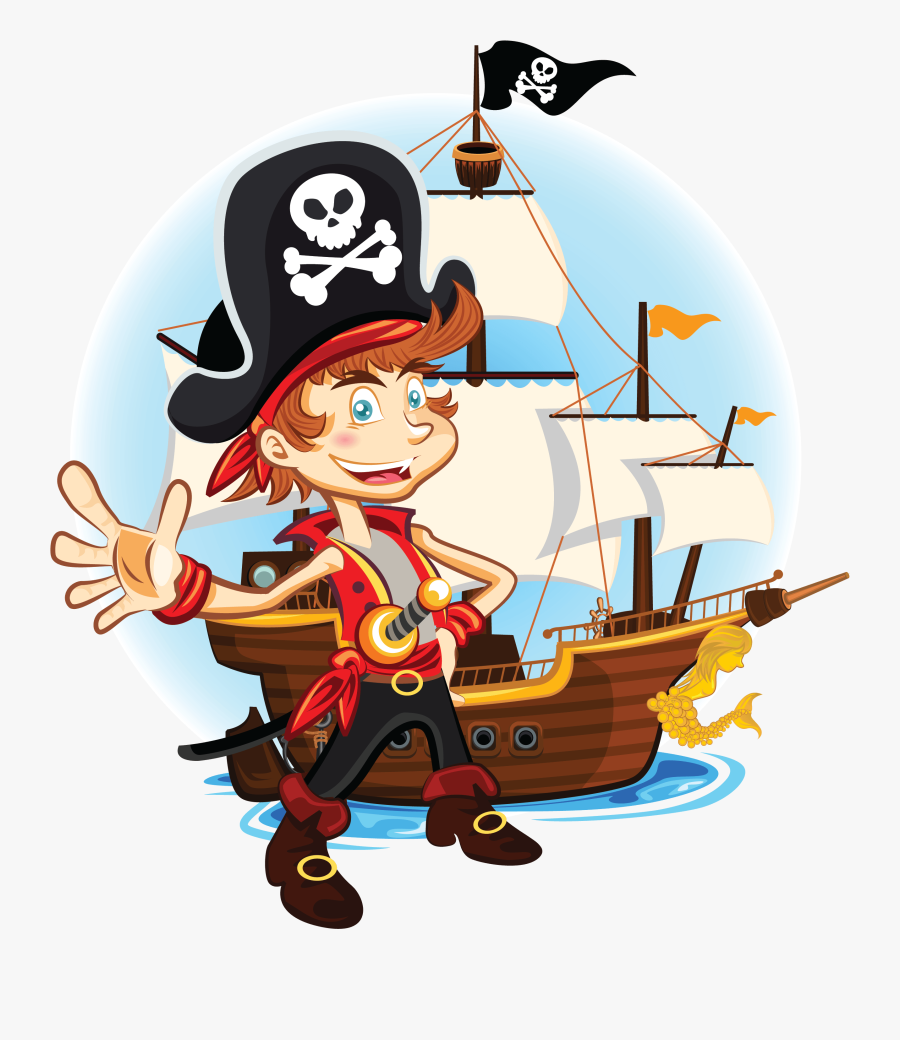 Дети на корабле вектор