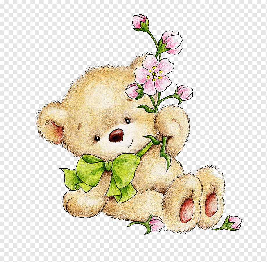 Мишка с цветами