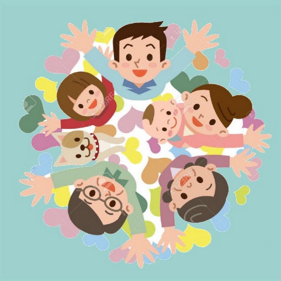 Многодетная семья вектор