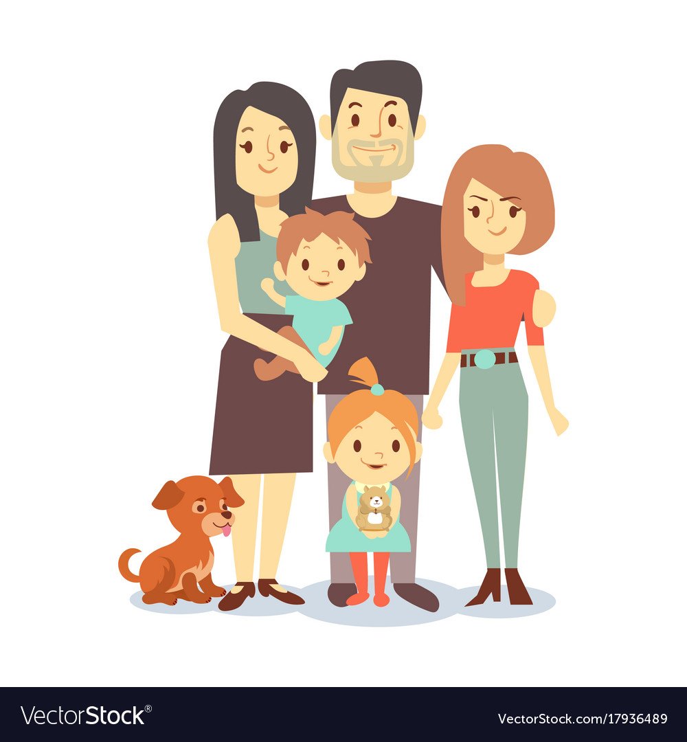 Силуэты семьи с детьми