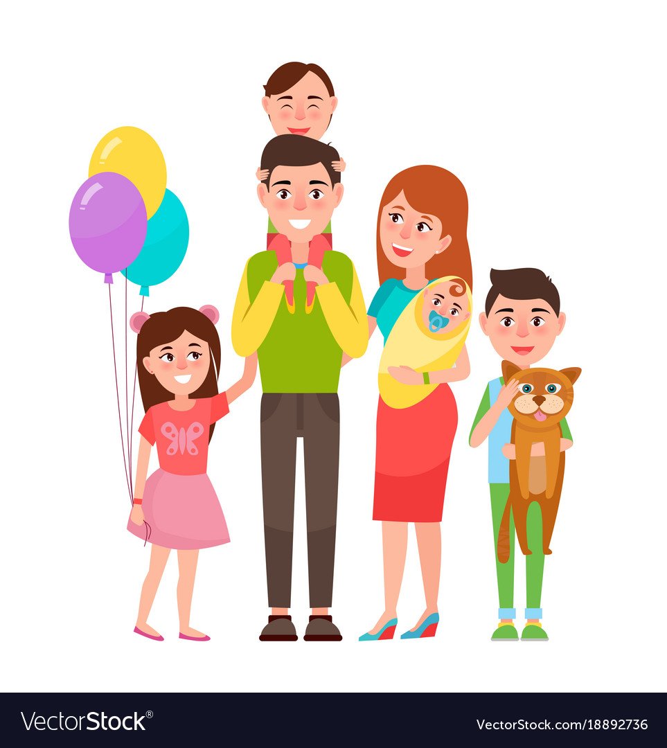 Многодетная мама рисунок