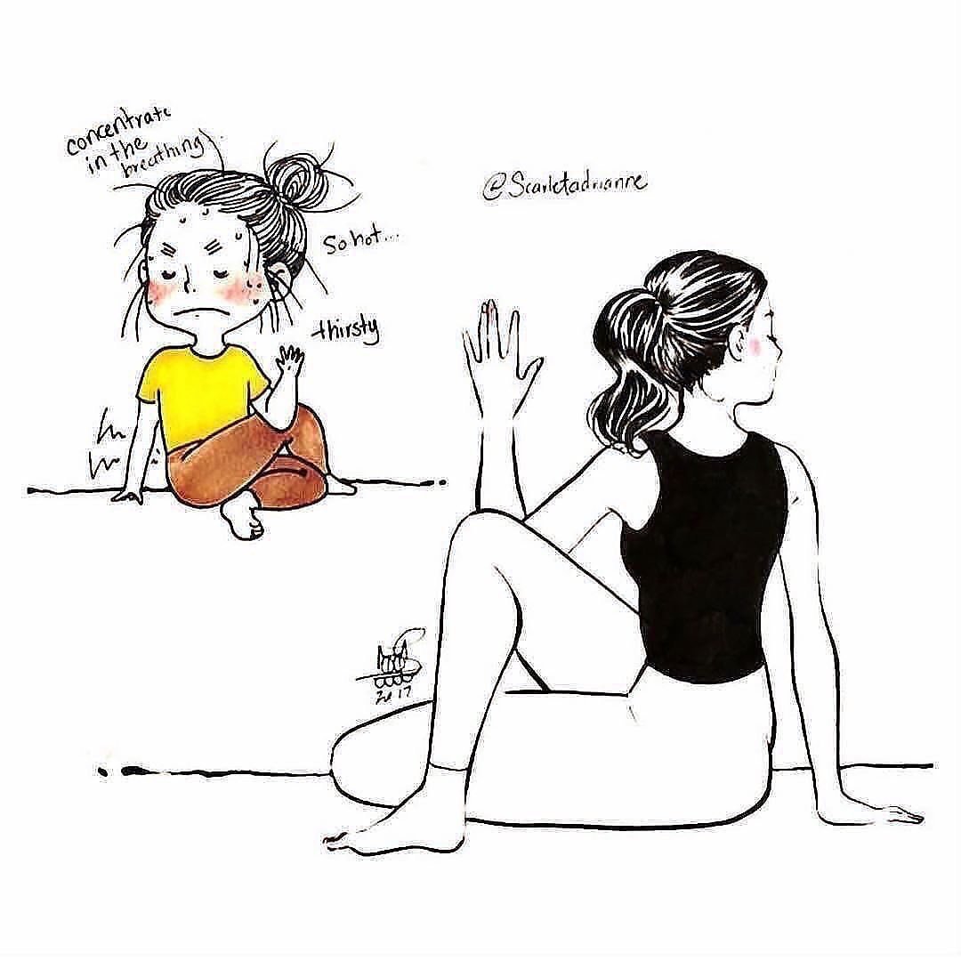 Йога в забавных иллюстрациях