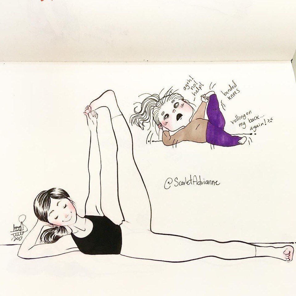 Трудные асаны ноги за головой карикатура