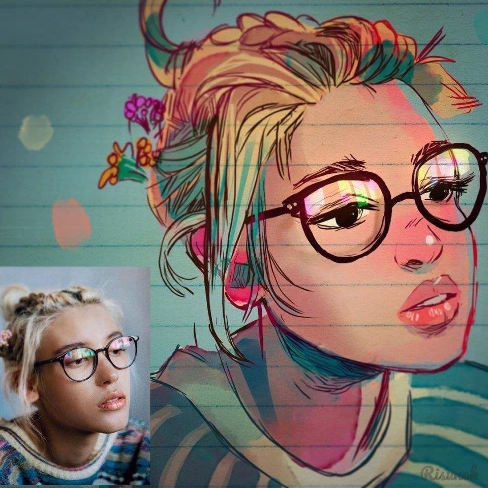 Художник toonimated портреты в стиле аниме