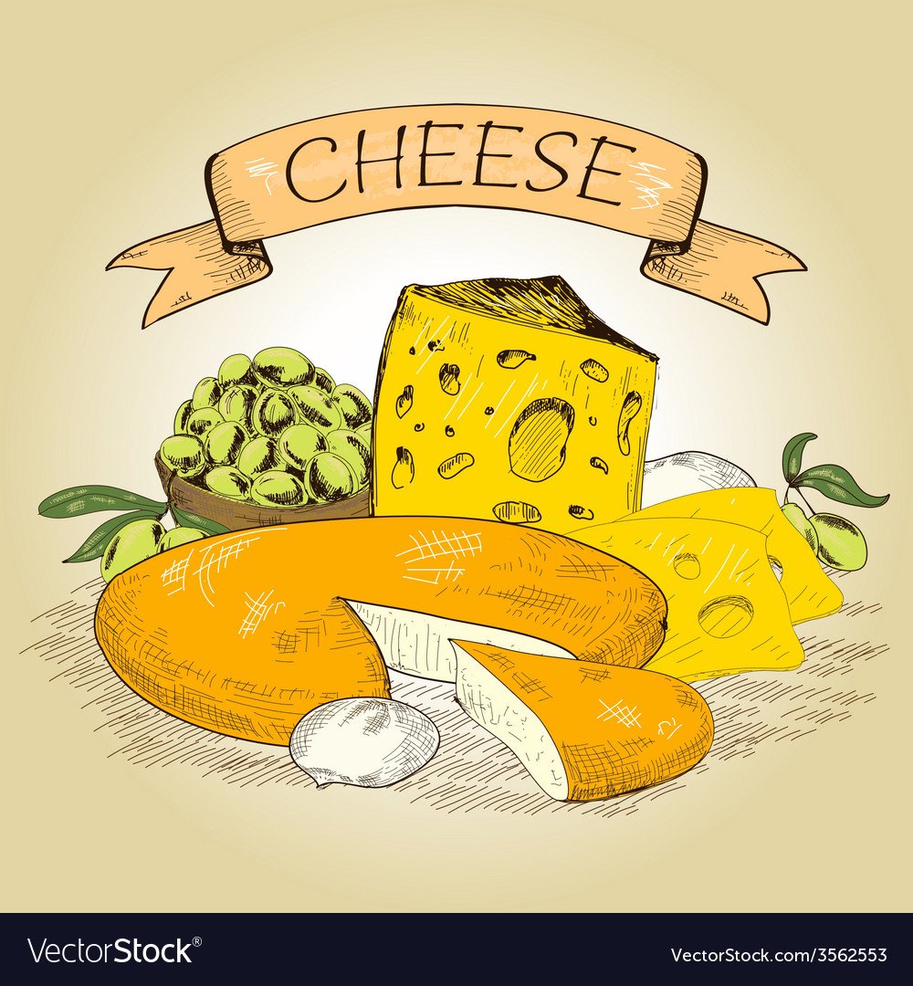 Три кусочка сыра картинка для детей