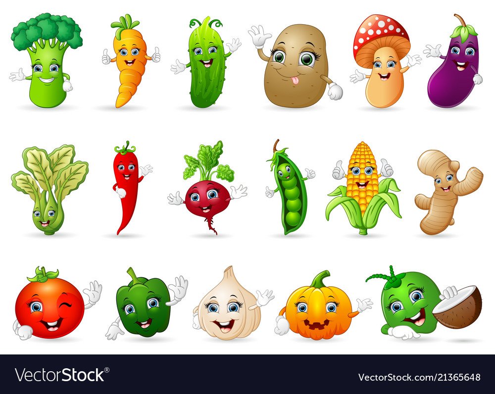 Овощи с мордочками для детей