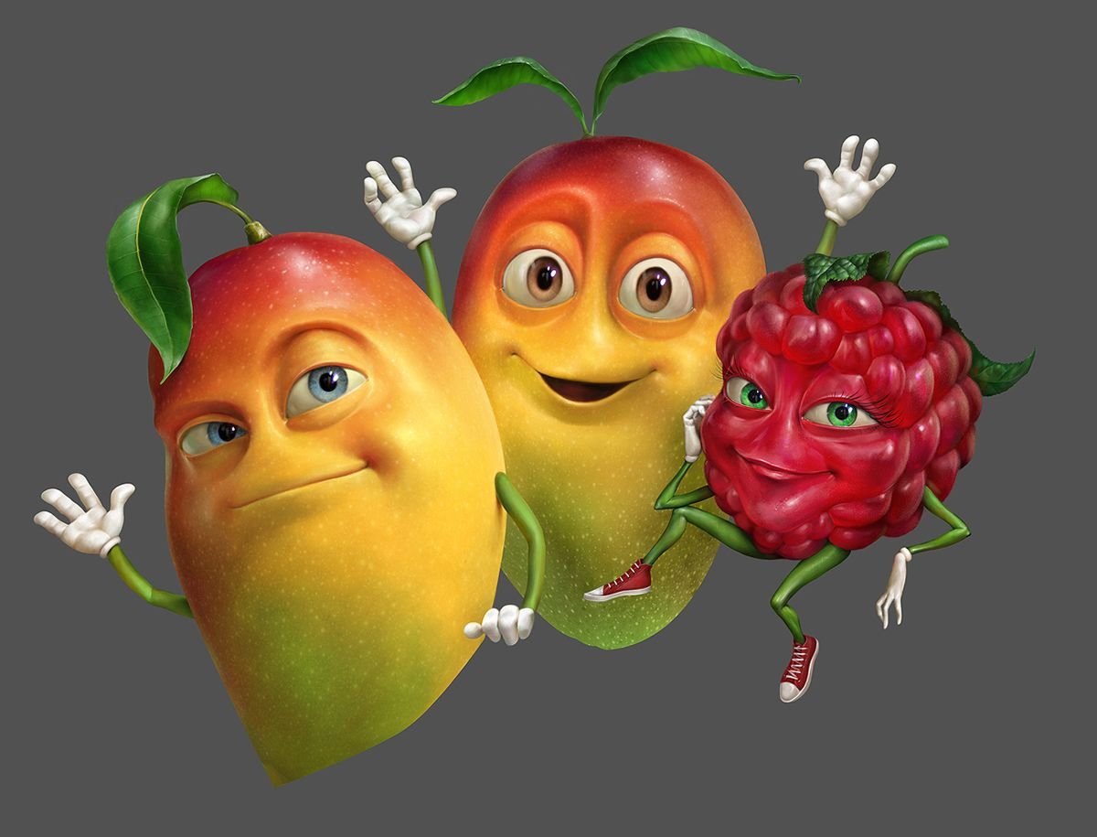 Веселые овощи фрукты иконка