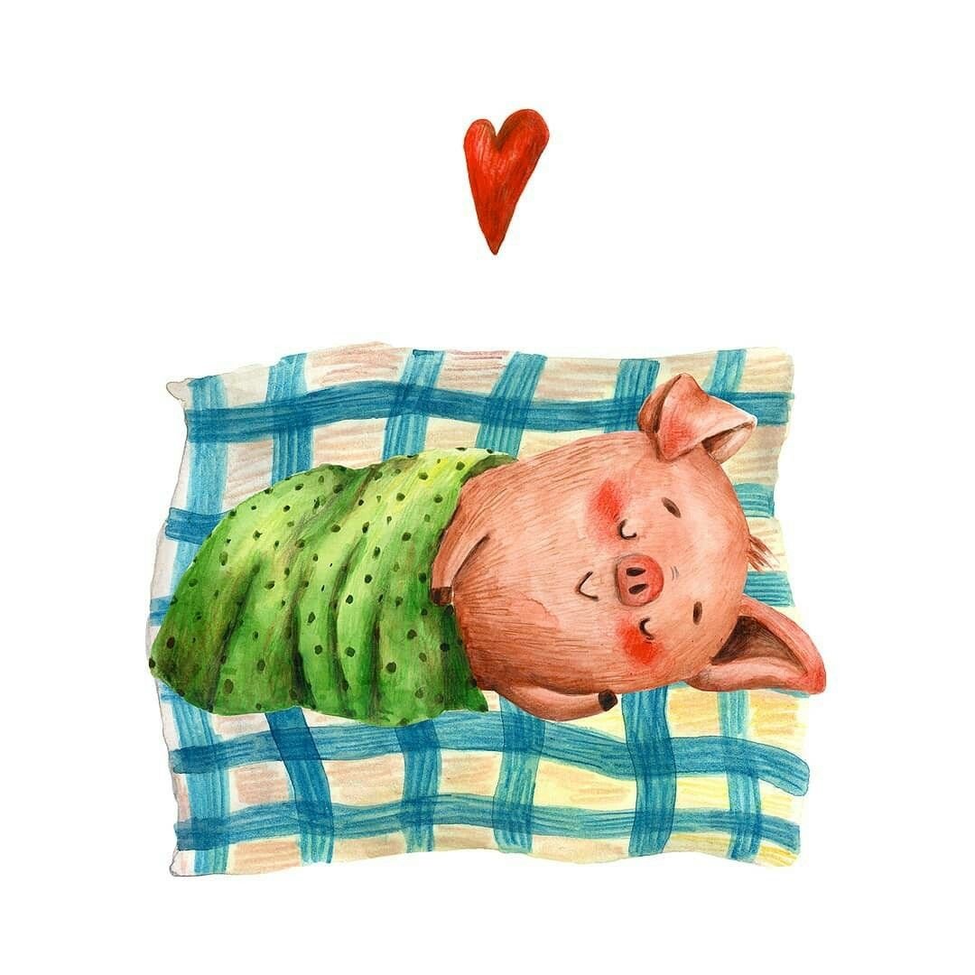 Поросенок спит
