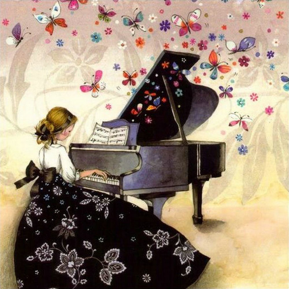 Фортепиано открытка