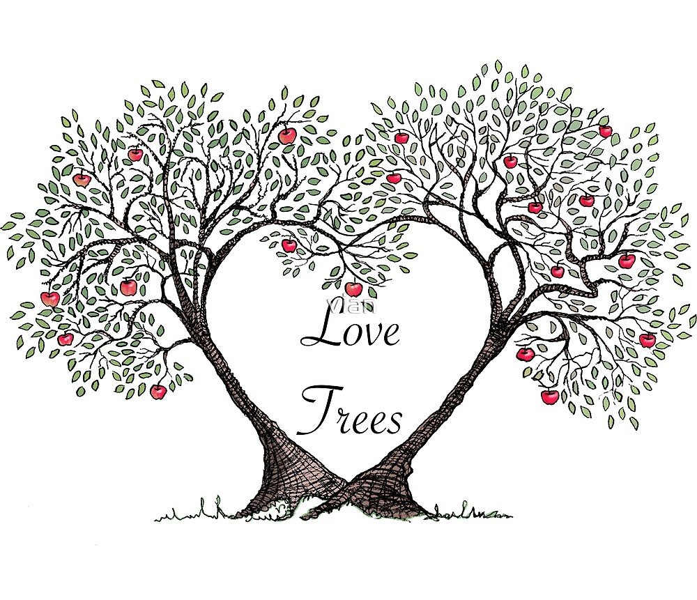 Дерево любви карандашом