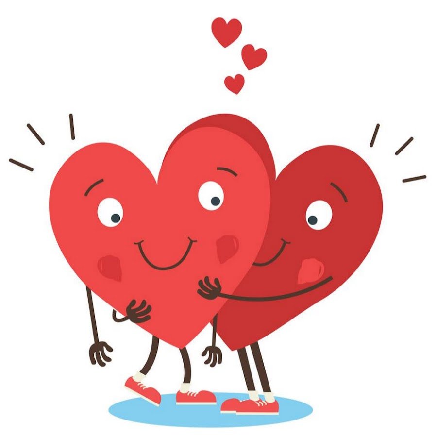 Два сердечка обнимаются