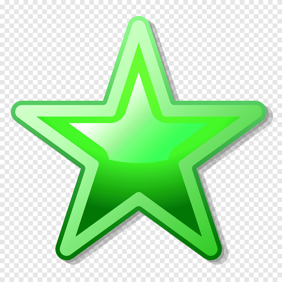 Зеленая звезда на прозрачном фоне