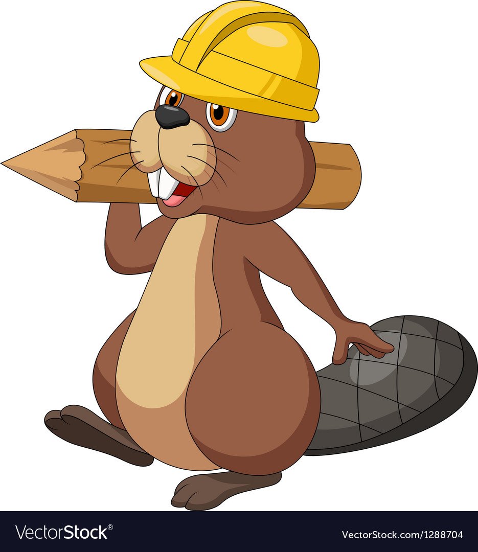 Бобер в строительной каске