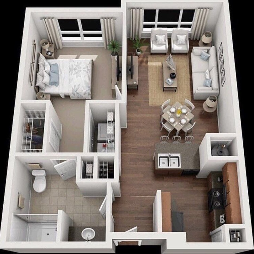 Интерьер дома сверху