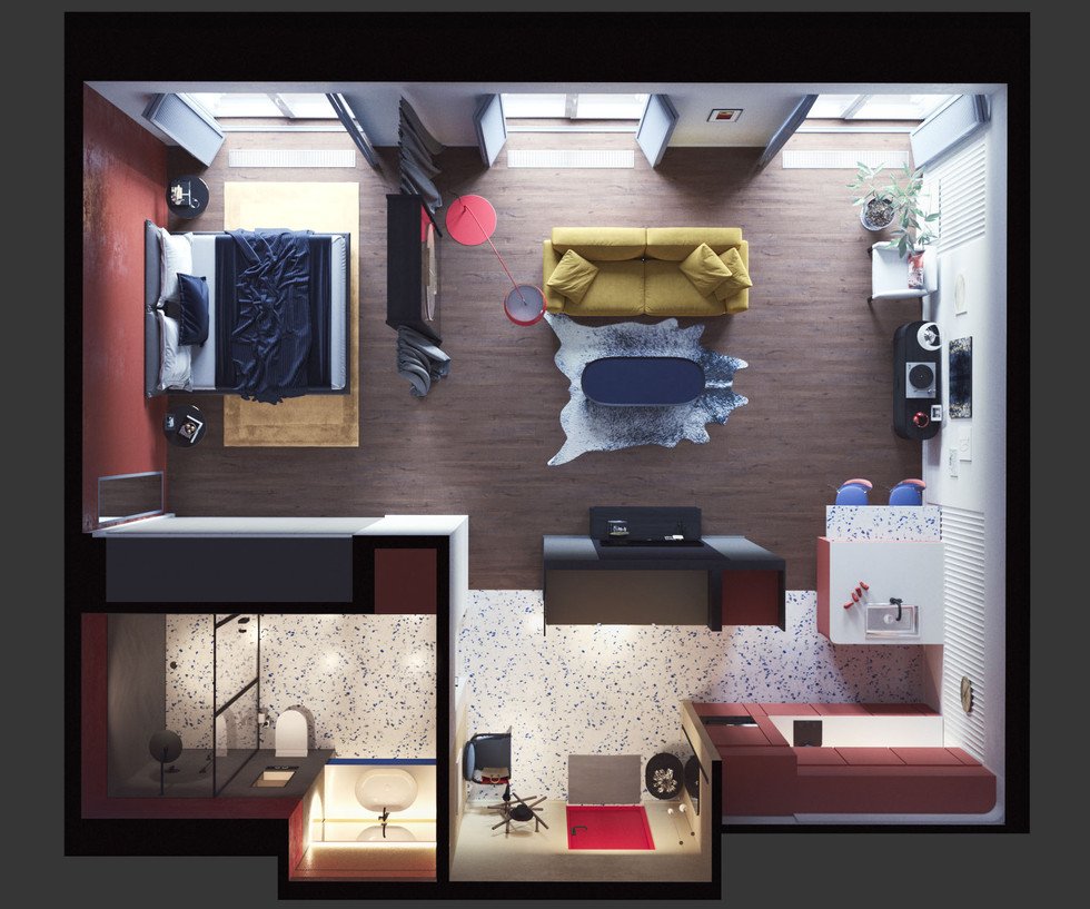 Планировка квартиры вид сверху