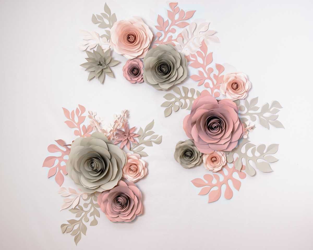 Бумажные цветы фон