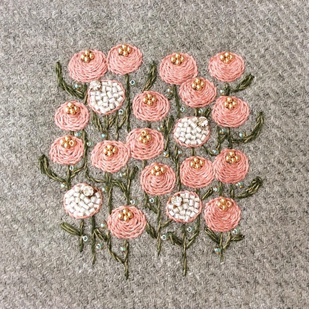 Японская объемная вышивка цветы