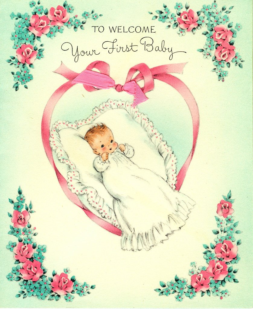 Открытка с рождением дочери